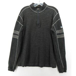 Kuhl Sweater Medium Merino Wool 1/4 Zip Pullover Hiking Outdoor Raglan*